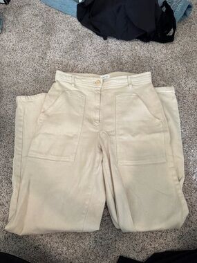 Wilfred Cream Wide-Leg Utility Trousers